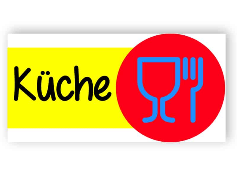 Bunte Küche Schild