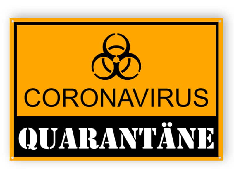 Coronavirus quarantäne - Gedruckt