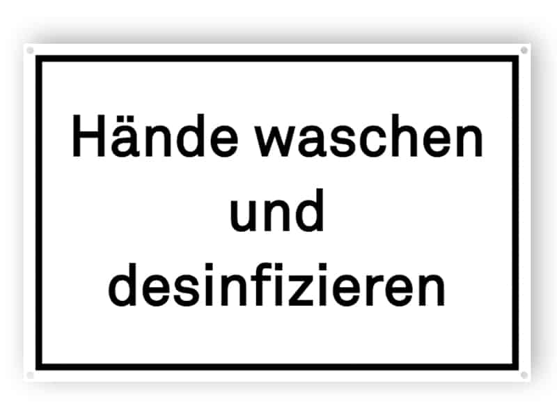 Hände waschen und desinfizieren - Gedruckt