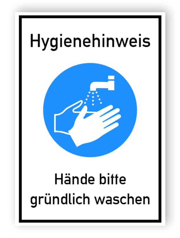 Hygienehinweis - Hände bitte gründlich waschen - Aufkleber