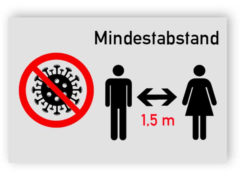 Mindestabstand Schild