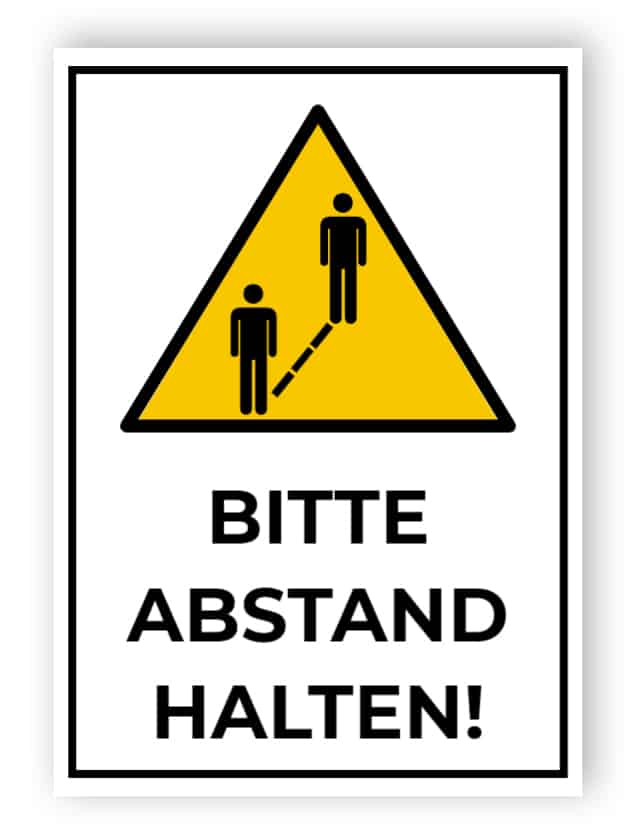 Bitte abstand halten - Aufkleber