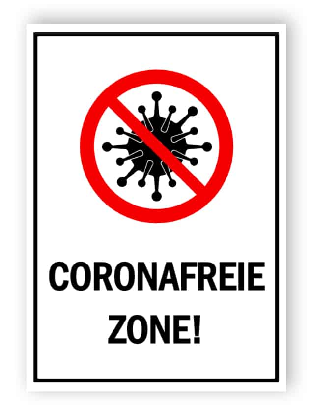 Coronafreie zone - Aufkleber