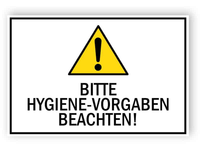 Bitte Hygien-Vorgaben beachten