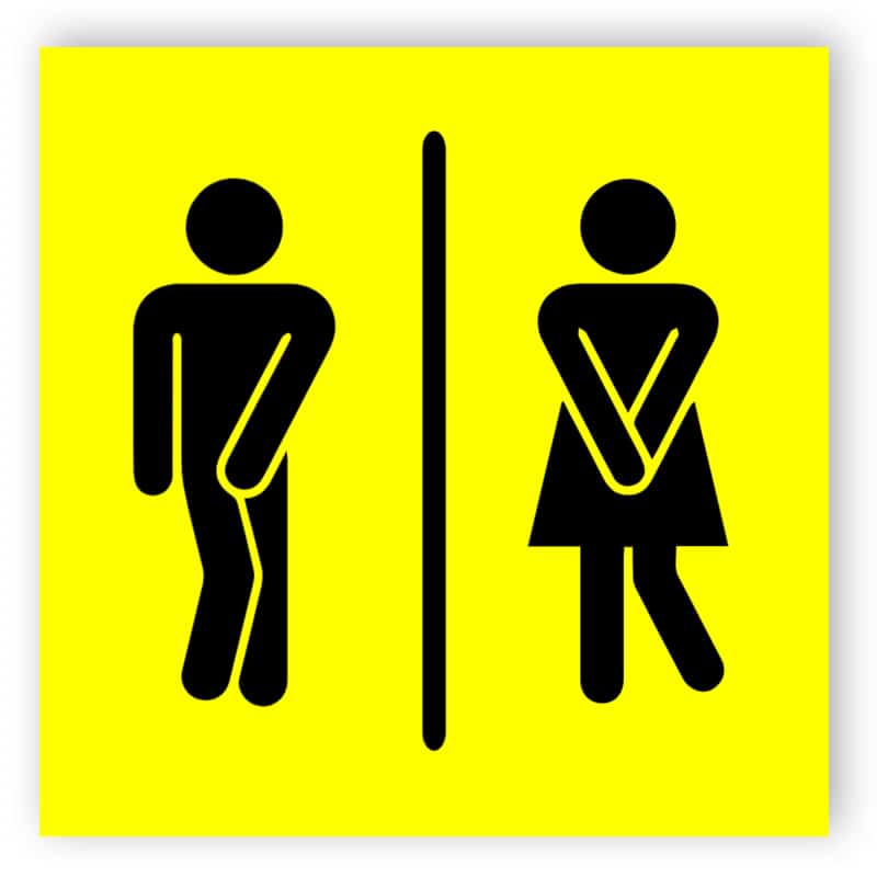 Yellow WC Schild