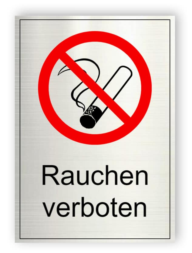 Rauchen verboten - Aluminiumschilder
