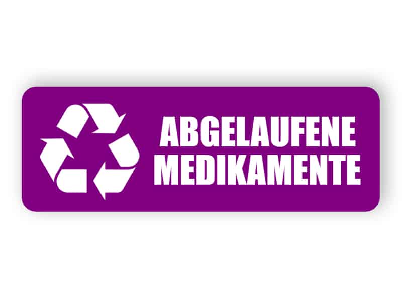 Lila abgelaufene Medikamente Landschaft Aufkleber