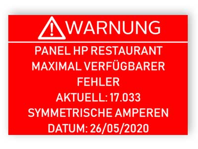 Rotes technisches Warnschild