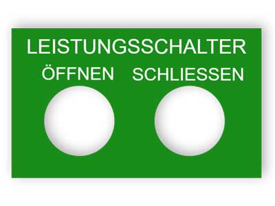 Grünes technisches Schild