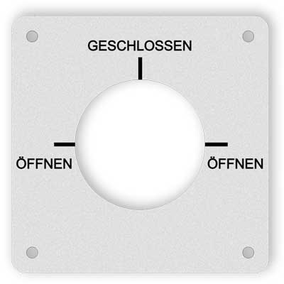 Technisches Schild aus mattem Silber