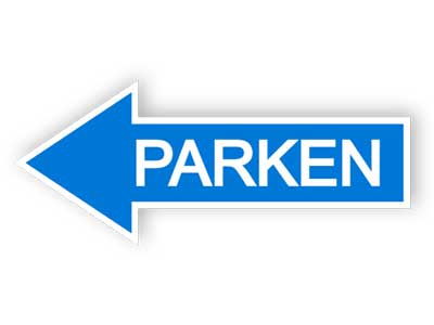 Richtung des Parkplatzes