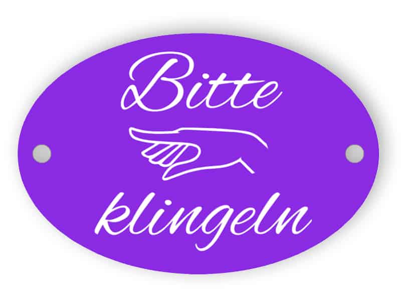 Bitte klingeln - Violettes Zeichen