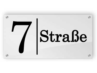 Straßenschild - Plexiglasschilder