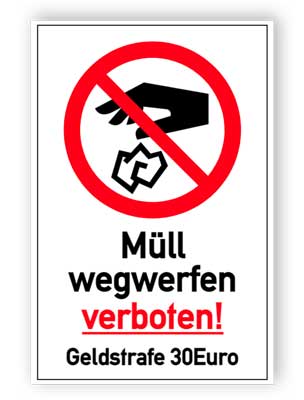 Müll wegwerfen verboten 1