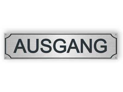 Ausgang - Edelstahlschilder