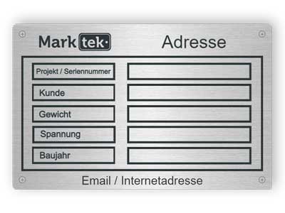 Typenschilder aus V4A Edelstahl