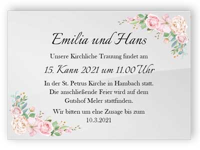 Acryl Hochzeitseinladung