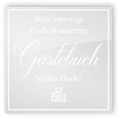 Acryl Schild „Gästebuch“ mit Ständer