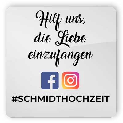 Hochzeit hashtag Zeichen mit Ständer