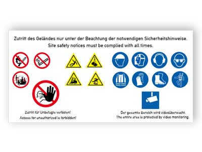 Baustellenschild Sicherheitshinweise 1