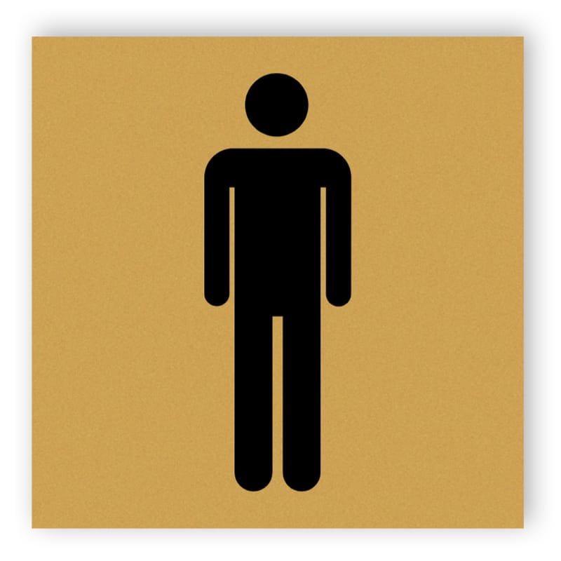 Gold Toilette Schild - Männer