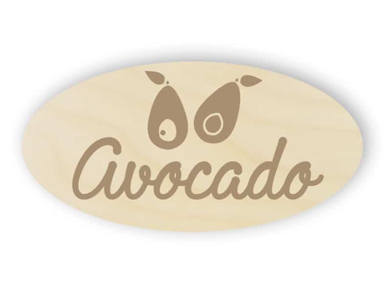 Holz Avocado Schild