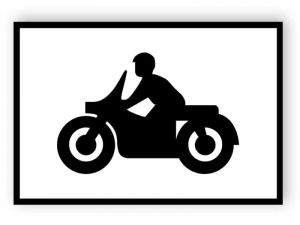Parkplatz für Solo-Motorräder Schild