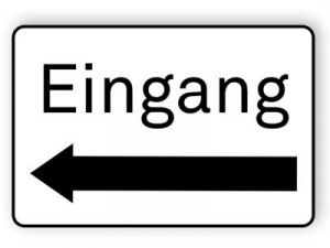 Eingang mit Pfeil nach Links