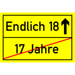 18 Geburtstag Schild