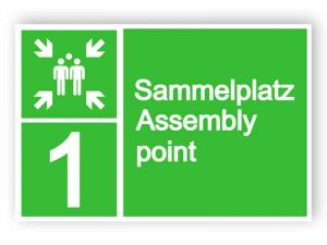 Sammelplatz Assembly point Schild