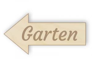 Holzpfeil Garten Schild