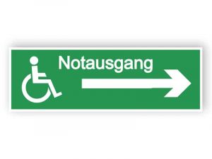 Notausgang-Schild - mit Zugang für Behinderte