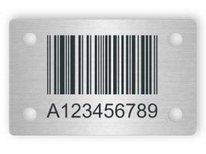 Barcode-Etikett aus Edelstahl