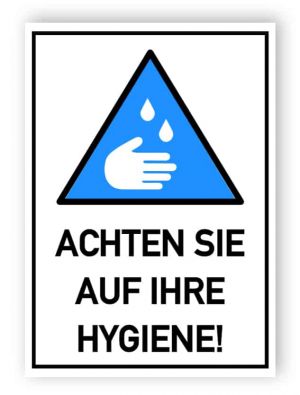 Achten Sie auf Ihre Hygiene - Aufkleber