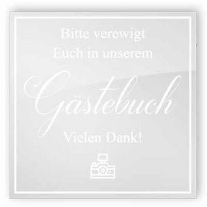 Acryl Schild „Gästebuch“ mit Ständer