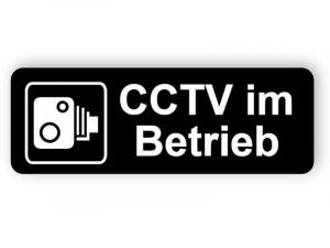 Schwarzer CCTV-Aufkleber im Einsatz