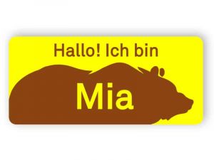 Namensschild mit Bär