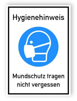 Hygienehinweis - Mundschutz tragen nicht vergessen - Aufkleber