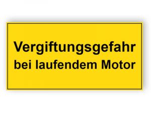 Vergiftungsgefahr bei laufendem Motor