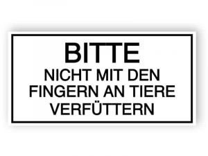 Lustige Zoo Schild - nicht füttern Finger