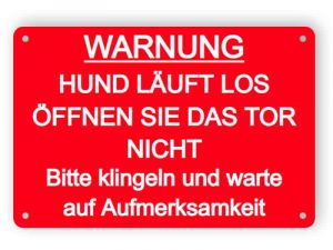 Bitte klingeln - Warnschild