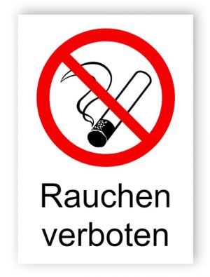 Rauchen verboten - Aluminiumverbundschilder