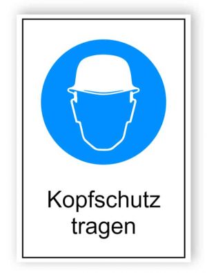 Kopfschutz tragen - Aluminiumverbundschilder