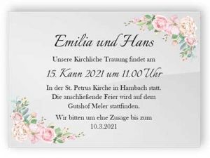 Acryl Hochzeitseinladung