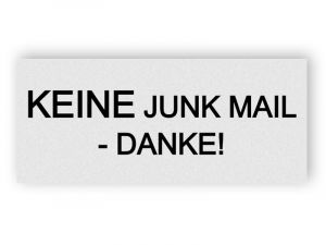 Silber kein Junk-Mail-Schild