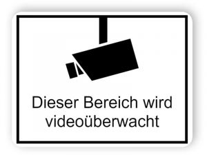 Videoüberwachungsschilder Dieser Bereich wird videoüberwacht