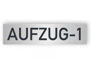 Edelstahlschild für Aufzug