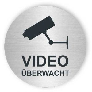 Videoüberwacht (rund) - Edelstahlschilder