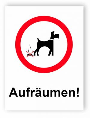 Aufräumen Schild