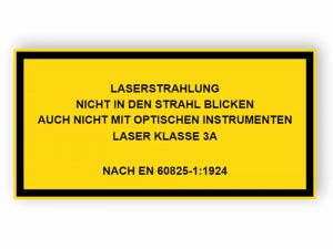 Laserstrahlung Nicht in den Strahl blicken